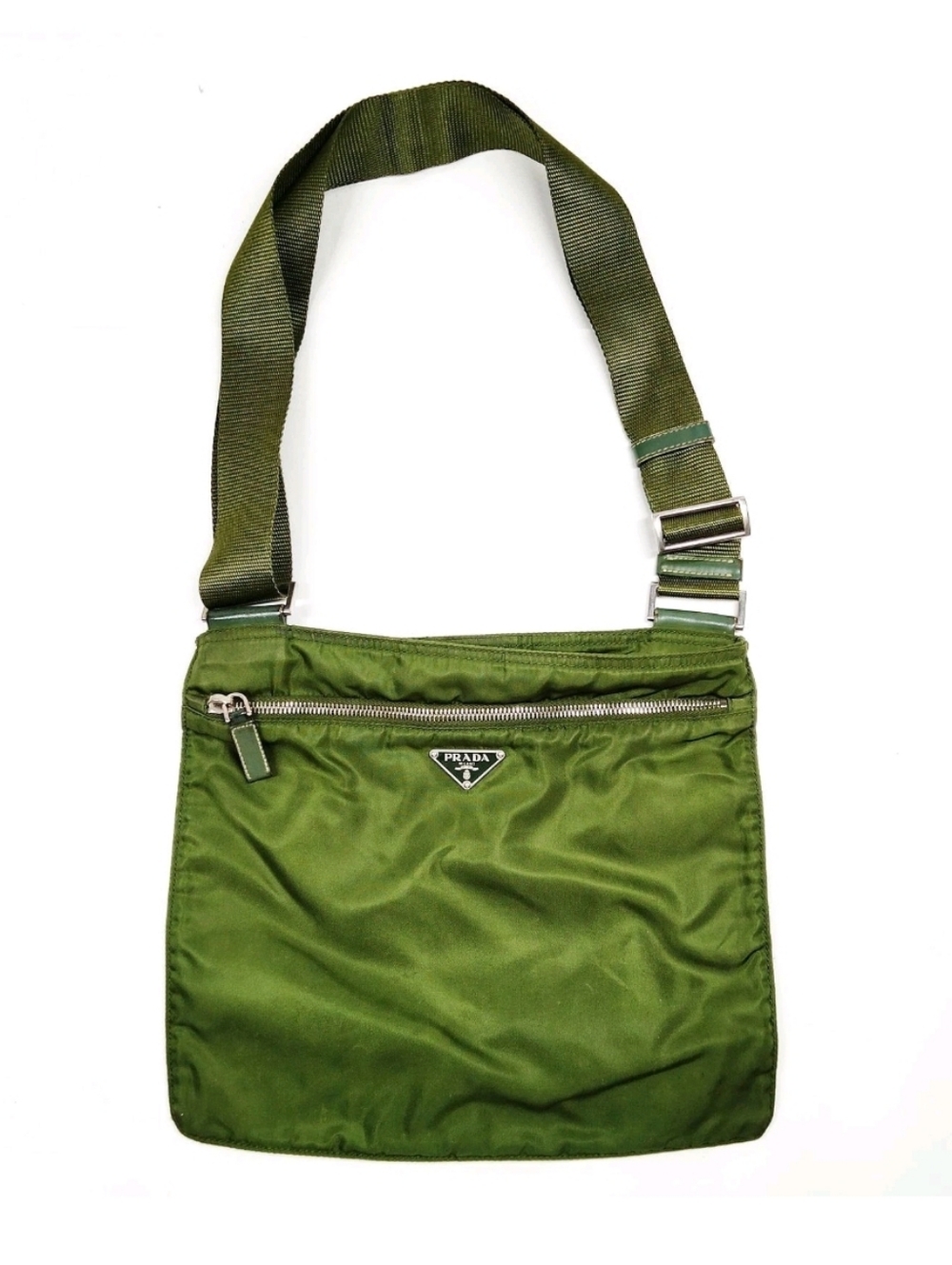 Prada Olive Green Nylon Crossbody Bag - Picture 2 of 8
